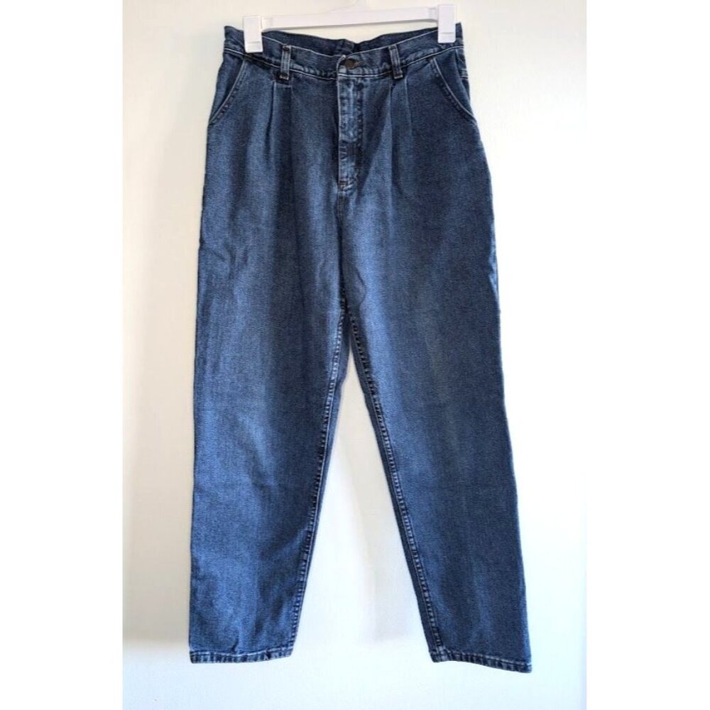 Vintage Lee Jeans Size 12 MED High Rise Mom 31x30 90s Tapered Leg Pleated USA